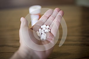 Handful of White Opioid Painkillers