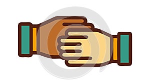 Holding Hands: Friendship and Support Icon, vector design Generative AI