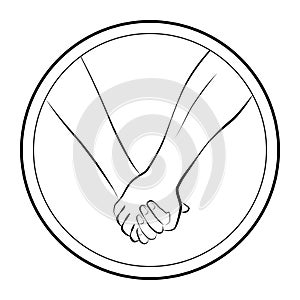 Holding Hands Love Couple Round Logo