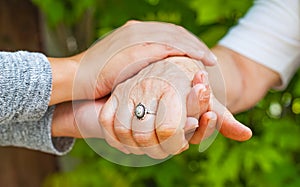 Holding hands, Parkinson disease