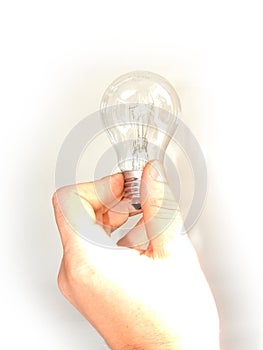 Holding a light bulb