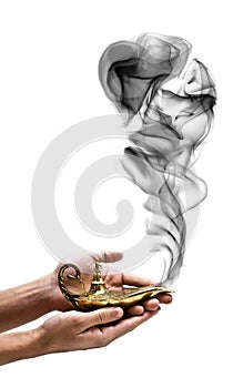 Holding a Magic Lamp