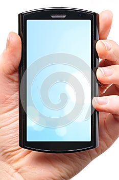 Holding a modern touch screen phone