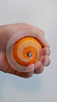 Holding an orange