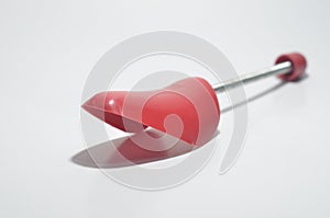 Red Plastic Shoe Tree on White Isolated Background