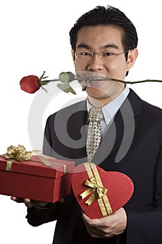 Holding Rose In Mouth