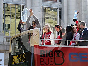 Holding up the World Series Trophy in Washington DC