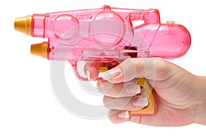 Holding a Water Pistol
