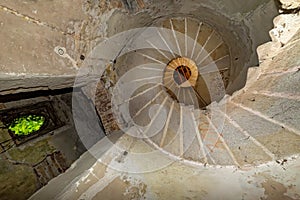 A hole in the ceilingold spiral staircases inside the tower