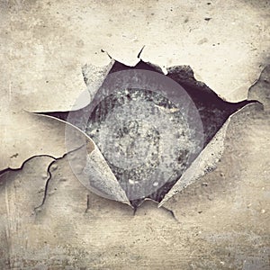 Hole at chipping paint