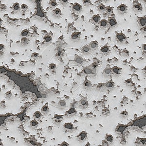 Hole at chipping paint