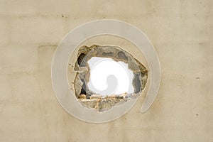 Hole in the concreate wall
