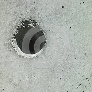 Hole in concrete
