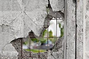 Hole in a concrete wall