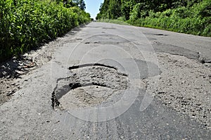 Hole on damage road