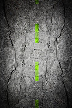 Hole on damage roadway asphalt