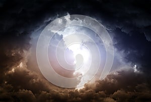 Hole in the Dramatic Clouds