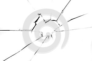Hole in glass, isolated