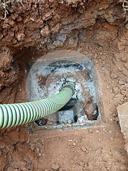 Hole in the ground for house septic tank