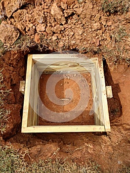 Hole in the ground for house septic tank