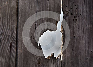 Hole in old wooden door/fence
