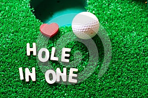 Hole in one golf