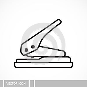 Hole puncher. icon in a line design style.