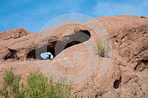 Hole in the rock at Papago Park in Phoenix, Arizona