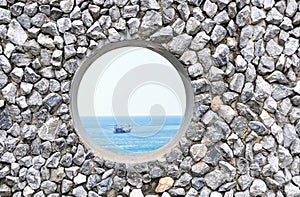 Hole on the rock wall