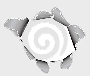 Hole in the sheet of paper