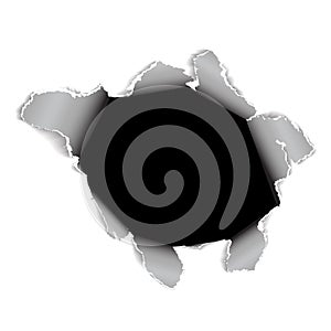 Hole in the sheet of paper