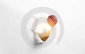 Effect of torn paper hole