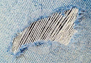 Hole and threads showing