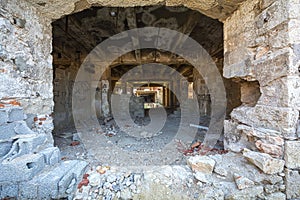 Hole on the wall of an abandoned industrial building