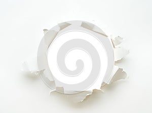 Hole white empty paper poster