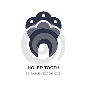 holed tooth icon on white background. Simple element illustration from Dentist concept