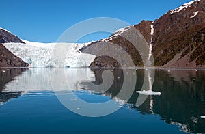 Holgate glacier in the Holgate Arm of Resurrection Bay in Kenai Fjords National Park on the Kenai Peninsula in Seward Alaska