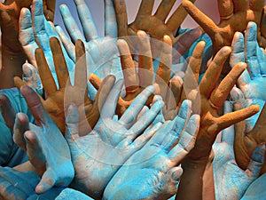 Holi - Colorful Human Hands photo