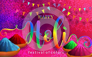 Holi festival Colorful gulaal powder color