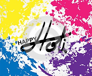 Holi spring festival of colors greeting elements for card design