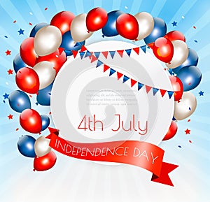 Holiday American background with colorful balloons