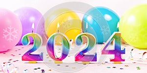 Holiday background banner Happy New Year 2024