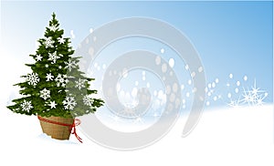 Holiday background with Christmas tree