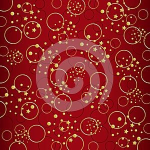 Holiday background of circles and gold stars