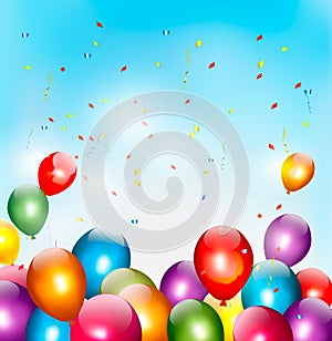Holiday background with colorful balloons.
