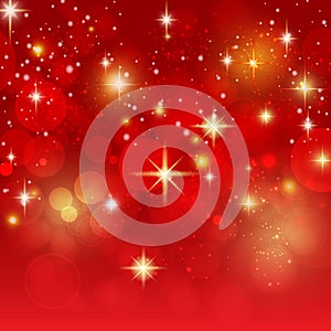 Holiday background with golden bokeh vector