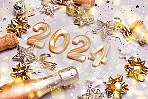 Holiday background Happy New Year 2024.