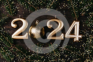 Holiday background Happy New Year 2024