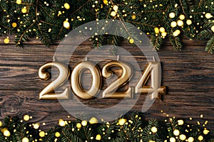 Holiday background Happy New Year 2024