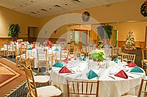 Holiday banquet tables photo